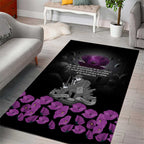 ANZAC Day Remembrance Area Rug Purple Poppy We Will Remember Them