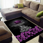 ANZAC Day Remembrance Area Rug Purple Poppy We Will Remember Them