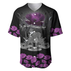 ANZAC Day Remembrance Baseball Jersey Purple Poppy We Will Remember Them
