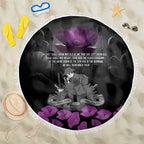 ANZAC Day Remembrance Beach Blanket Purple Poppy We Will Remember Them