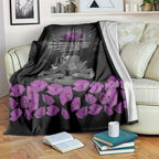 ANZAC Day Remembrance Blanket Purple Poppy We Will Remember Them