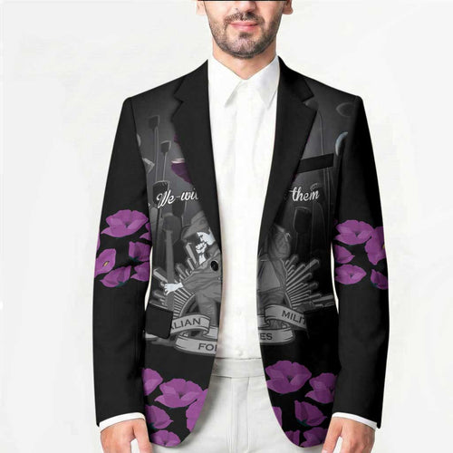 ANZAC Day Remembrance Blazer Purple Poppy We Will Remember Them