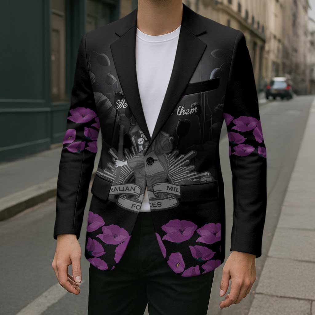 ANZAC Day Remembrance Blazer Purple Poppy We Will Remember Them