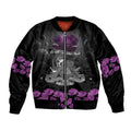 ANZAC Day Remembrance Bomber Jacket Purple Poppy We Will Remember Them