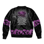 ANZAC Day Remembrance Bomber Jacket Purple Poppy We Will Remember Them