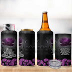 ANZAC Day Remembrance 4 in 1 Can Cooler Tumbler Purple Poppy We Will Remember Them