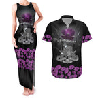 ANZAC Day Remembrance Couples Matching Tank Maxi Dress and Hawaiian Shirt Purple Poppy We Will Remember Them