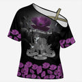 ANZAC Day Remembrance Cross Shoulder Shirt Purple Poppy We Will Remember Them