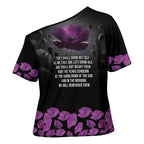 ANZAC Day Remembrance Cross Shoulder Shirt Purple Poppy We Will Remember Them