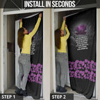 ANZAC Day Remembrance Door Cover Purple Poppy We Will Remember Them