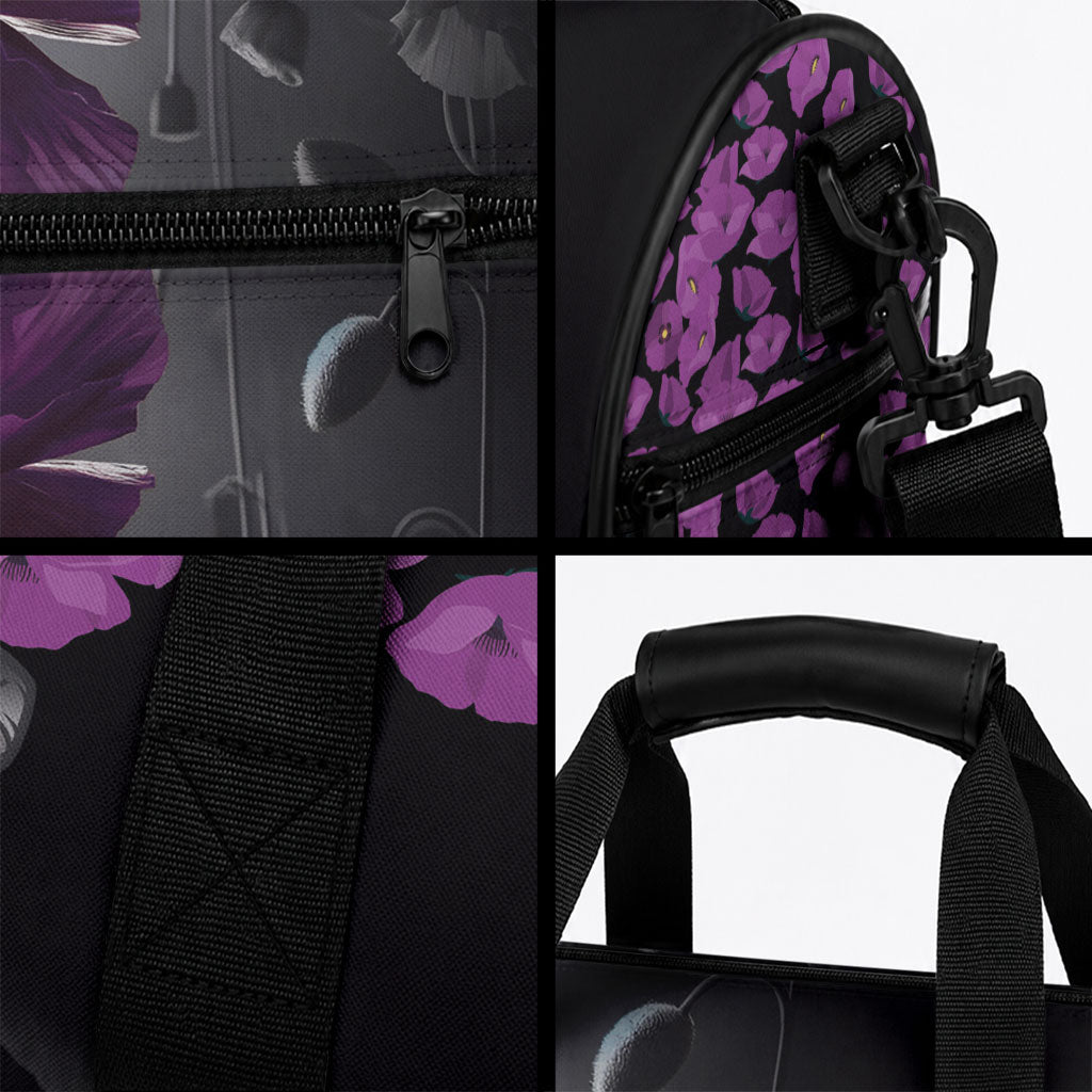 ANZAC Day Remembrance Duffle Bag Purple Poppy We Will Remember Them