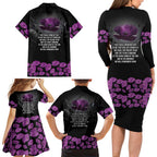 ANZAC Day Remembrance Family Matching Long Sleeve Bodycon Dress and Hawaiian Shirt Purple Poppy We Will Remember Them
