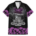 ANZAC Day Remembrance Family Matching Off Shoulder Maxi Dress and Hawaiian Shirt Purple Poppy We Will Remember Them