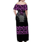ANZAC Day Remembrance Family Matching Off Shoulder Maxi Dress and Hawaiian Shirt Purple Poppy We Will Remember Them
