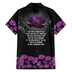 ANZAC Day Remembrance Family Matching Off Shoulder Short Dress and Hawaiian Shirt Purple Poppy We Will Remember Them