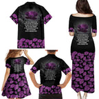 ANZAC Day Remembrance Family Matching Puletasi and Hawaiian Shirt Purple Poppy We Will Remember Them