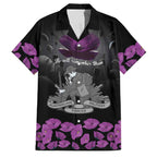 ANZAC Day Remembrance Family Matching Summer Maxi Dress and Hawaiian Shirt Purple Poppy We Will Remember Them