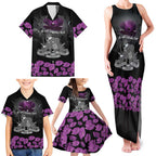 ANZAC Day Remembrance Family Matching Tank Maxi Dress and Hawaiian Shirt Purple Poppy We Will Remember Them