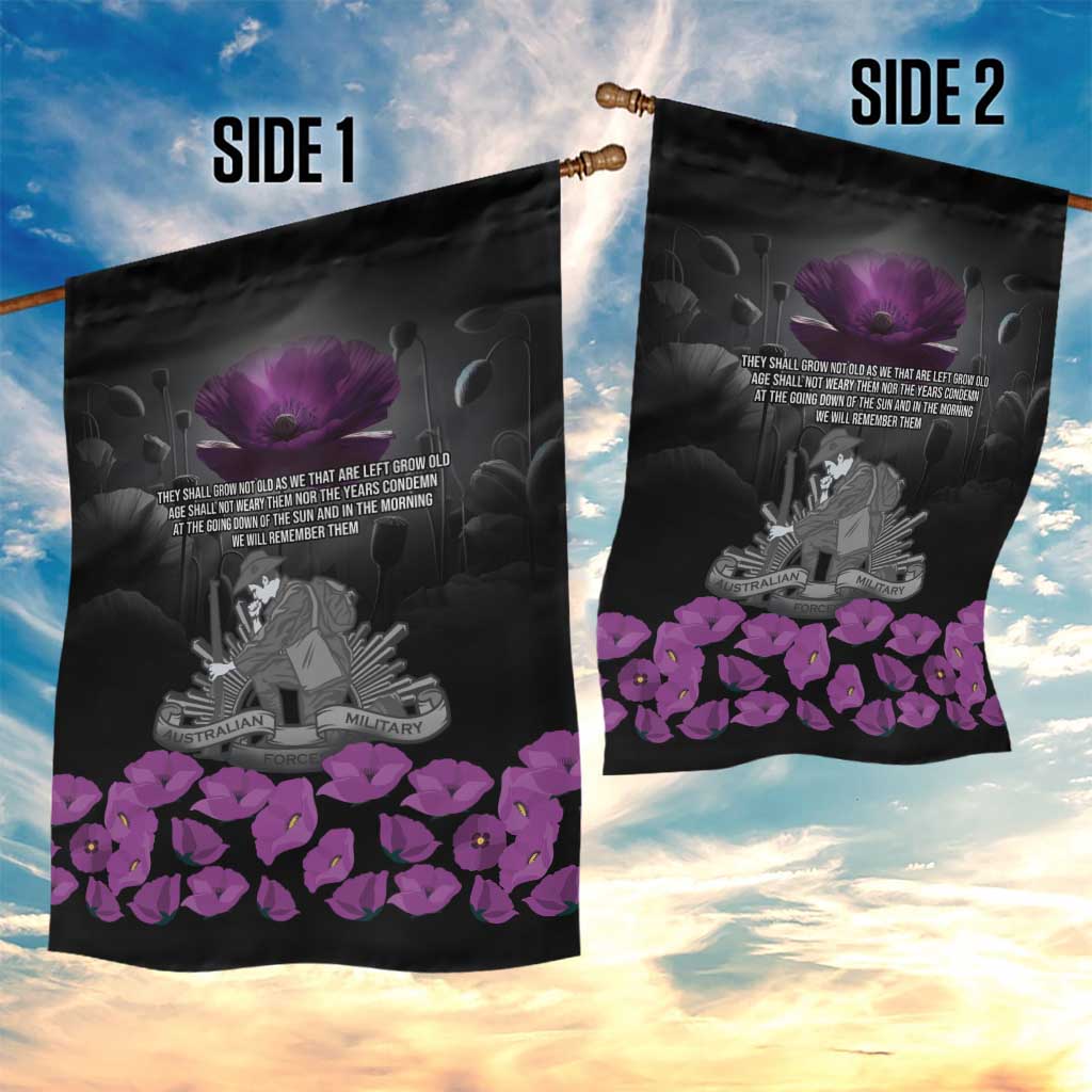 ANZAC Day Remembrance Garden Flag Purple Poppy We Will Remember Them