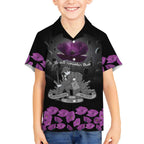 ANZAC Day Remembrance Hawaiian Shirt Purple Poppy We Will Remember Them