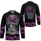 ANZAC Day Remembrance Hockey Jersey Purple Poppy We Will Remember Them