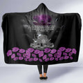 ANZAC Day Remembrance Hooded Blanket Purple Poppy We Will Remember Them