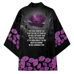 ANZAC Day Remembrance Kimono Purple Poppy We Will Remember Them