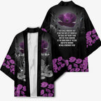 ANZAC Day Remembrance Kimono Purple Poppy We Will Remember Them