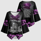 ANZAC Day Remembrance Kimono Sleeve Blouse Purple Poppy We Will Remember Them