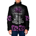 ANZAC Day Remembrance Padded Jacket Purple Poppy We Will Remember Them