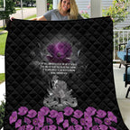 ANZAC Day Remembrance Quilt Purple Poppy We Will Remember Them