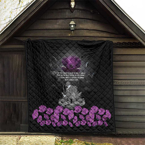 ANZAC Day Remembrance Quilt Purple Poppy We Will Remember Them