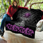 ANZAC Day Remembrance Quilt Purple Poppy We Will Remember Them