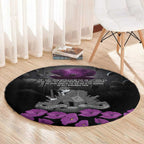 ANZAC Day Remembrance Round Carpet Purple Poppy We Will Remember Them