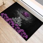 ANZAC Day Remembrance Rubber Doormat Purple Poppy We Will Remember Them