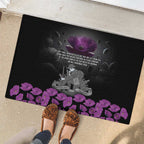 ANZAC Day Remembrance Rubber Doormat Purple Poppy We Will Remember Them