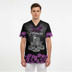 ANZAC Day Remembrance Scrub Top Purple Poppy We Will Remember Them