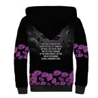 ANZAC Day Remembrance Sherpa Hoodie Purple Poppy We Will Remember Them