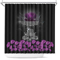 ANZAC Day Remembrance Shower Curtain Purple Poppy We Will Remember Them