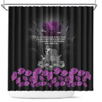 ANZAC Day Remembrance Shower Curtain Purple Poppy We Will Remember Them