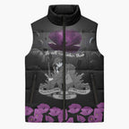 ANZAC Day Remembrance Sleeveless Puffer Jacket Purple Poppy We Will Remember Them