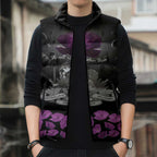 ANZAC Day Remembrance Sleeveless Puffer Jacket Purple Poppy We Will Remember Them