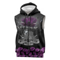 ANZAC Day Remembrance Sleeveless Zip Hoodie Purple Poppy We Will Remember Them