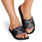 ANZAC Day Remembrance Slide Sandals Purple Poppy We Will Remember Them
