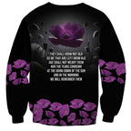 ANZAC Day Remembrance Sweatshirt Purple Poppy We Will Remember Them