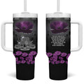 ANZAC Day Remembrance Tumbler With Handle Purple Poppy We Will Remember Them