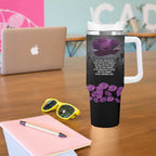 ANZAC Day Remembrance Tumbler With Handle Purple Poppy We Will Remember Them