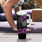 ANZAC Day Remembrance Tumbler With Handle Purple Poppy We Will Remember Them