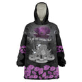 ANZAC Day Remembrance Wearable Blanket Hoodie Purple Poppy We Will Remember Them