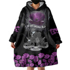 ANZAC Day Remembrance Wearable Blanket Hoodie Purple Poppy We Will Remember Them